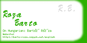 roza barto business card